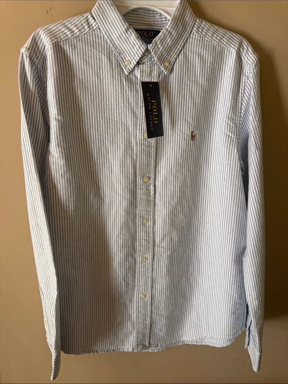 Polo by Ralph Lauren Blue & White Thin-Stripe Oxford Shirt